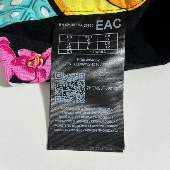 Guess Emmeline Printed Tie Back Bralette Floral Banana Womens Large - Picture 7 of 11